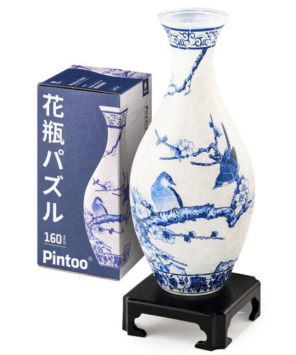 ピントー(Pintoo)160ピース3D立体花瓶パズル【梅の木にカササギ】(11X11x24cm)生け花水栽培可能プレゼントインテリア[S1025]