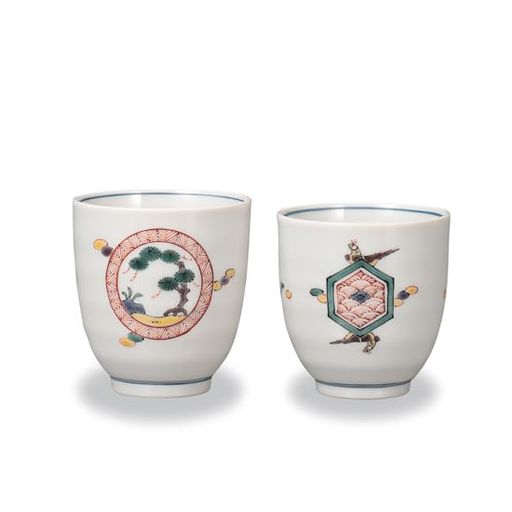 九谷焼いわたや 組湯呑 松丸文 銀泉窯 AP8-5017｜NEXT STORE17