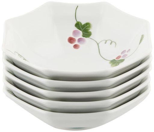 波佐見焼 松幸窯 彩りぶどう 八角多用鉢 セット 52650|NEXT STORE17