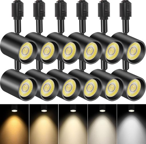 TuyuBEE 5色調節 ダクトレール用スポットライト, LED一体型照明 10W(85W形相当), 明るい レールライト, 高演色CRI90+ 2700K-6000K 800lm, キッチン/ショップ用 シーリングスポットライト, ブラック,|NEXT STORE17