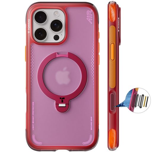 TORRASOstandQ3AiriPhone16ProMax6.9in用容れもの【エアバッグ超強保護すること・米軍MIL標準尺度】輪っか照明ランプMagSafe相応う360°定点回転させる縦横両相応うMagSafe相応う無線電話申し受ける