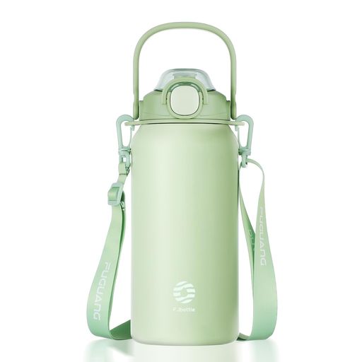 FJbottle水筒1.7リットル真空断熱2ウェイボトルストローワンタッチ直飲みスポーツジャグ(ストラップ付き)1.7L1700mlスポーツボトルスポーツ飲料対応大容量持ち運びマグボトル広口洗いやすい…