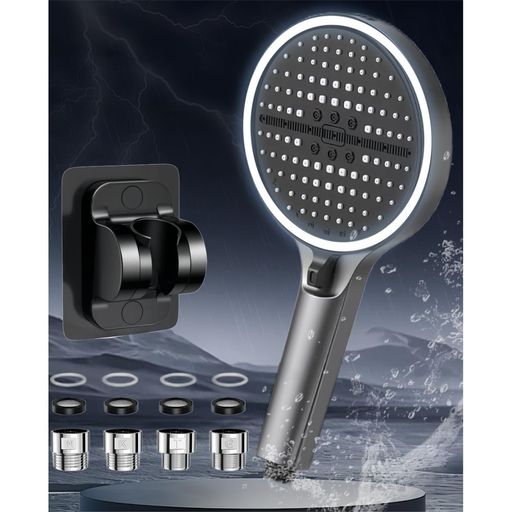 【2025最新】PRO+超大直径円形シャワーヘッド最強ブースト機能搭載80%節水効果達成6種類シャワーモード付き手持ち式超微細マイクロナノバブルクリーニングモード付低水圧・高水圧両対応…
