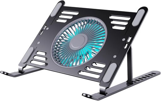ノートパソコン冷却スタンド折りたたみ式大風量冷却ファン搭載SHUWEI17.3インチノートパソコン対応角度・高さ8段階調整可能高強度アルミ合金耐荷重10kg滑り止めパッド付き静音持ち運びモ…