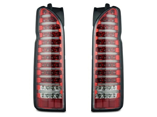 トヨタ ハイエース 200系 ファイバールックLEDテールランプ インナーレッド クリアレンズタイプ H16～｜Nexus店 14,907円