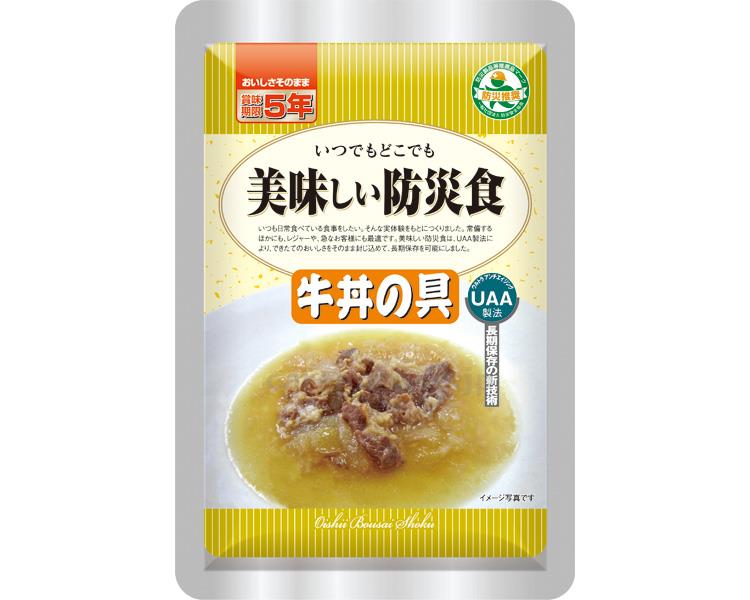 好いたらしい防災食 牛丼の具 / 120g 50容器に並べる入り口・入口  [アルファフーズ]