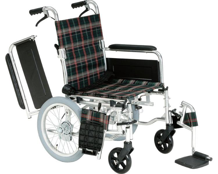 アルミ介助用車いす　セレクト70 / KS70-4043GC　グリーンチェック [マキテック]｜NFパラダイス本舗