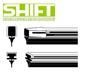 SHIFT シフト GVT-500 純正ワイパー用替えゴム(グラファイト・金具付き) GVタイプ 幅6mm 長さ500mm 業務用10本入り 【NF】