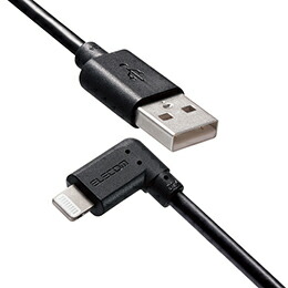 ☆【5個セット】エレコム iPhoneケーブル iPadケーブル 抗菌 L型コネクタ USB-A 充電 データ転送 30cm ブラック MPA-UALL03BKX5