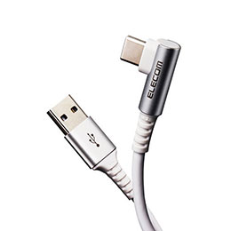 ☆【5個セット】エレコム USB Type Cケーブル タイプCケーブル 抗菌・抗ウィルス USB2.0(A-C) L字コネクタ 認証品 スマホ充電ケーブル 30cm ホワイト MPA-ACL03NWHX5
