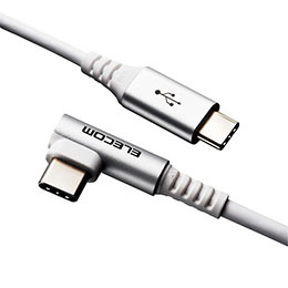 ☆【5個セット】エレコム USB Type Cケーブル タイプCケーブル PD対応 抗菌・抗ウィルス USB2.0(C-C) L字コネクタ 認証品 スマホ充電ケーブル 2m ホワイト MPA-CCL20NWHX5