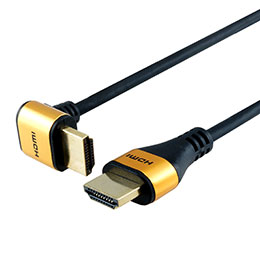 ☆【5個セット】ホーリック HDMIケーブル L型90度 3m ゴールド HL30-567GDX5