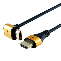 ☆【5個セット】ホーリック HDMIケーブル L型270度 1m ゴールド HL10-568GDX5