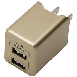 ☆【5個セット】BAUT PREMIUM USB2ポートAC3.4A GD BAC2U34GDX5