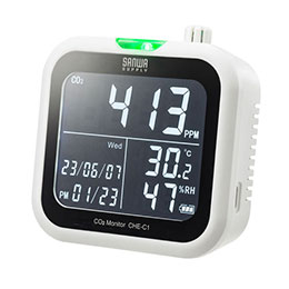 ☆サンワサプライ CO2二酸化炭素測定器(温度・湿度計付き) CHE-C1｜カー用品卸問屋　ニューフロンテア