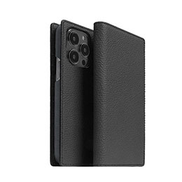 ☆abbi SIGNATURE VINTAGE イタリアンレザーダイアリーケース for iPhone 14 Pro ブラック 手帳型 ABS24070i14PBK