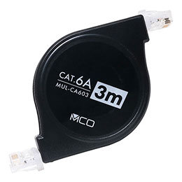☆【5個セット】 ミヨシ コードリールCAT.6A LANケーブル 3mブラック MUL-CA603/BKX5