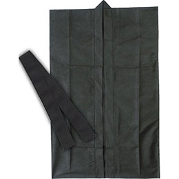 ☆【20個セット】 ARTEC ロングハッピ不織布 黒 S(ハチマキ付) ATC1173X20
