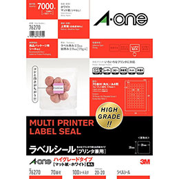 ☆3M A-one エーワン ラベルシール(プリンタ兼用)10/12/20/100枚入 3M-76270