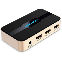 ☆VENTION 1 In 2 Out HDMI Splitter Gold AC-2472