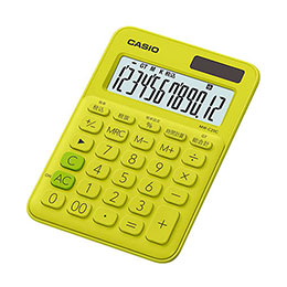 ☆【5個セット】 カシオ計算機 カラフル電卓 ミニジャストタイプ ライムグリーン MW-C20C-YG-NX5