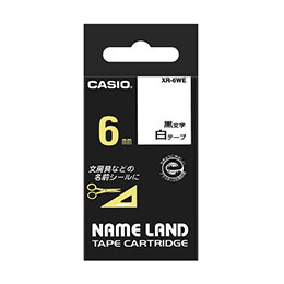 ☆【5個セット】 カシオ計算機 ネームランドテープ6mm 白 XR-6WEX5