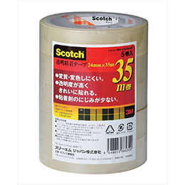 ☆【5巻入×10セット】 3M Scotch スコッチ 透明粘着テープ500 24mmX35m 3M-500-3-2435-5PX10