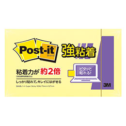 ☆【10個セット】 3M Post-it ポストイット 強粘着ノート パステルカラー イエロー 3M-655SS-RPYX10