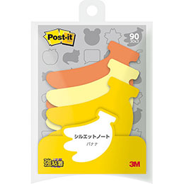 ☆【10個セット】 3M Post-it ポストイット シルエットノート 強粘着 バナナ 3M-SSS-BAX10