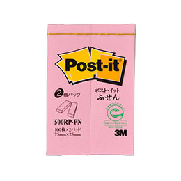 ☆【20個セット】 3M Post-it ポストイット 再生紙 ふせん ピンク 3M-500RP-PNX20