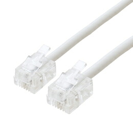 ☆【20個セット】 ミヨシ 電話用モジュラーコード 6極2芯 白 1m DC-201/WHX20