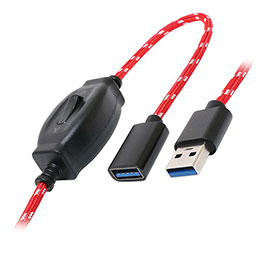 ☆【5個セット】 ミヨシ ON OFFスイッチ付USB延長ケーブル 1.5m USB-EXS3015/RDX5