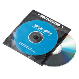 ☆【5個セット】 サンワサプライ DVD・CD不織布ケース(リング穴付・ブラック) FCD-FR100BKNX5