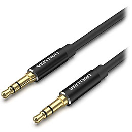 ☆【10個セット】 VENTION 3.5mm Male to Male オーディオケーブル 1m Black アルミニウム合金 BA-4346X10