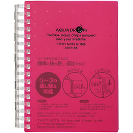 ☆【10個セット】 LIHIT LAB. AQUA DROPs ツイストリング ノート A6 赤 N-1665-3-RDX10