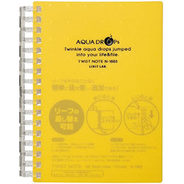 ☆【10個セット】 LIHIT LAB. AQUA DROPs ツイストリング ノート A6 黄 N-1665-5-YEX10