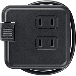 ☆【5個セット】 YAZAWA 巻取りモバイルタップ3個口0.6m ブラック H2M3006BKX5