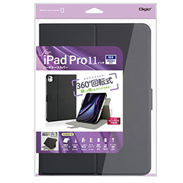 ☆ナカバヤシ 11インチiPad Pro(M4)用 回転式ハードケースカバー ブラック TBC-IPP24109BK