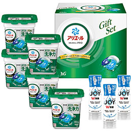 ☆P&G アリエールジェルボール部屋干しギフトセット (ジェルボールプロ部屋干し5個・除菌ジョイコンパクト逆さボトル3本) 日本製 4282-088