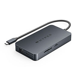 ☆HYPER ハイパー HyperDrive Next Dual 4K HDMI 10 Port USB-C ハブ For M1, M2, and M3 MacBooks HP-HDM1HBUGL