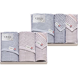 ☆CREA×今治ワッフルソフト バスタオル3P&フェイスタオル3P バスタオル57×120cm、フェイスタオル31×80cm B1157577