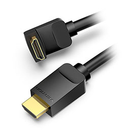 ☆【5本セット】 VENTION HDMI 直角ケーブル 上向き 3m ブラック AA-0133X5