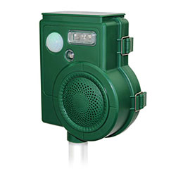 ☆SaiEL ソーラー充電式 害鳥害獣撃退器 3種の音で撃退/LEDフラッシュ/太陽光発電/地面に挿すだけ SLI-SCR210
