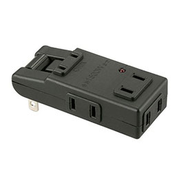 ☆【5個セット】 オーム電機 雷ガード付 マイクロタップ プラグ収納式 4個口 ブラック 00-6959 HS-AKS4PBT-KX5