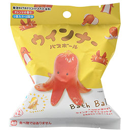 ☆【1ケース(24個入)】 ノルコーポレーション バスボール 発泡タイプの入浴剤 写実食品 ウインナー OBWIN0101X24