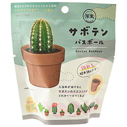 ☆【1ケース(24個入)】 ノルコーポレーション バスボール 発泡タイプの入浴剤 写実シリーズ サボテン OBSAB0101X24