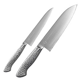 ☆よこやま 燕熟の技 オールステンレスペティナイフ(刃渡り15cm)・三徳包丁(刃渡り18cm) EJRK-3500