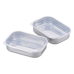 ☆【2個セット×10セット】 フタ付ステンレス製角型容器 冷蔵庫にコンパクトに保存 15.5×10.5×3.8cm CKY-02X10