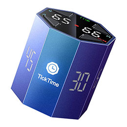 ☆llano TickTime MAX ポモドーロタイマー 生産性アップ・集中力向上 手のひらサイズ 3/5/10/15/25/30/45/60分 ブルー TK2C-B1