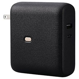 ☆エレコム AC充電器一体モバイルバッテリー(10000mAh/20W/C×1+A×1) ブラック DE-AC07-10000BK